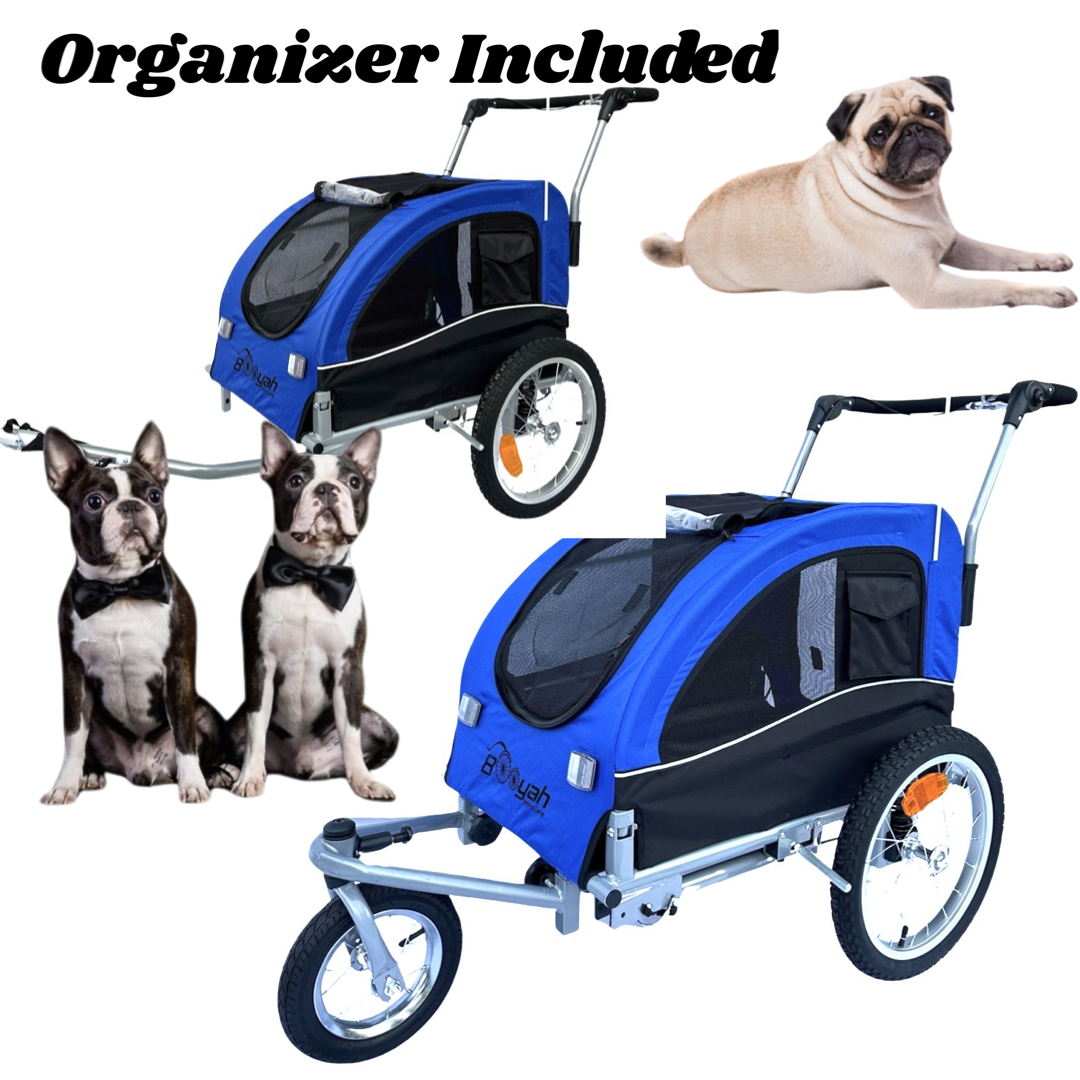 Booyah Medium Dog Stroller and Trailer Combo with Suspension