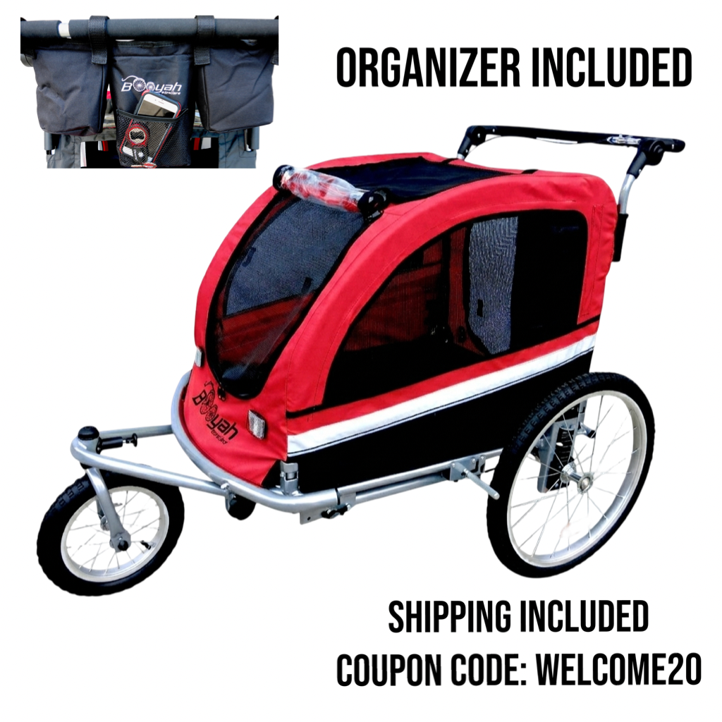 Large Pet Stroller, Jogger and Bike Trailer with Suspension