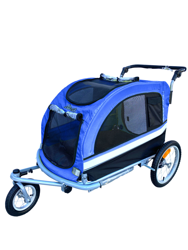 Booyah Strollers Extra Large Pet Stroller (Blue) 110lbs Capacity.