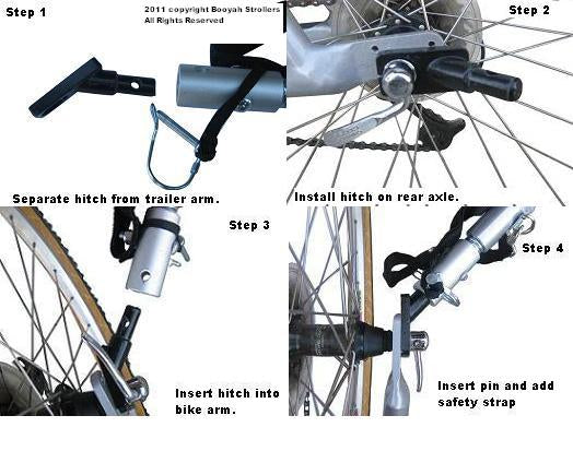 15 mm/.60 inch Angled Booyah Bike Bicycle Trailer Hitch for Electric Bikes