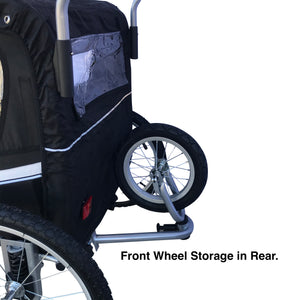 Extra Large Pet Dog Stroller and Bicycle Trailer with Suspension - Orange.