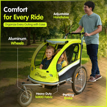 Booyah Baby Bike Trailer and Stroller II – Green.