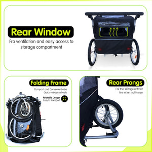 Booyah Baby Bike Trailer and Stroller II – Green.