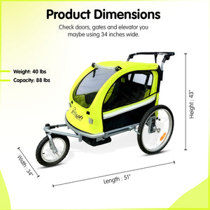 Booyah Baby Bike Trailer and Stroller II – Green.