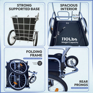 Cargo Beach Cart  Stroller Carrier Wagon and Bike Bicycle Trailer with Suspension.