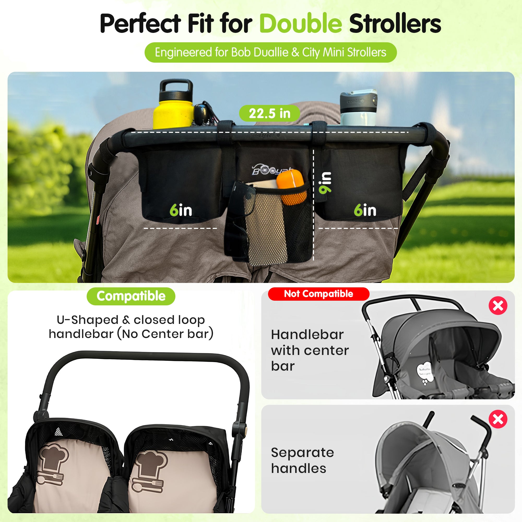 stroller organizer for double stroller Organizer for Jogger City Mini GT or Bob Duallie