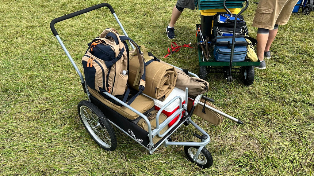 Cargo Beach Cart Stroller & Bike Trailer – 3-in-1 Cargo Wagon for Beach, Sport, Camping, Shopping & Food Delivery