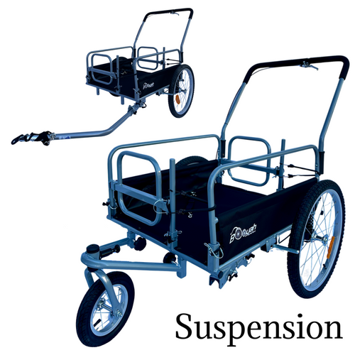 Cargo Beach Cart Stroller and Bike Trailer with Handlebar Handbrake.