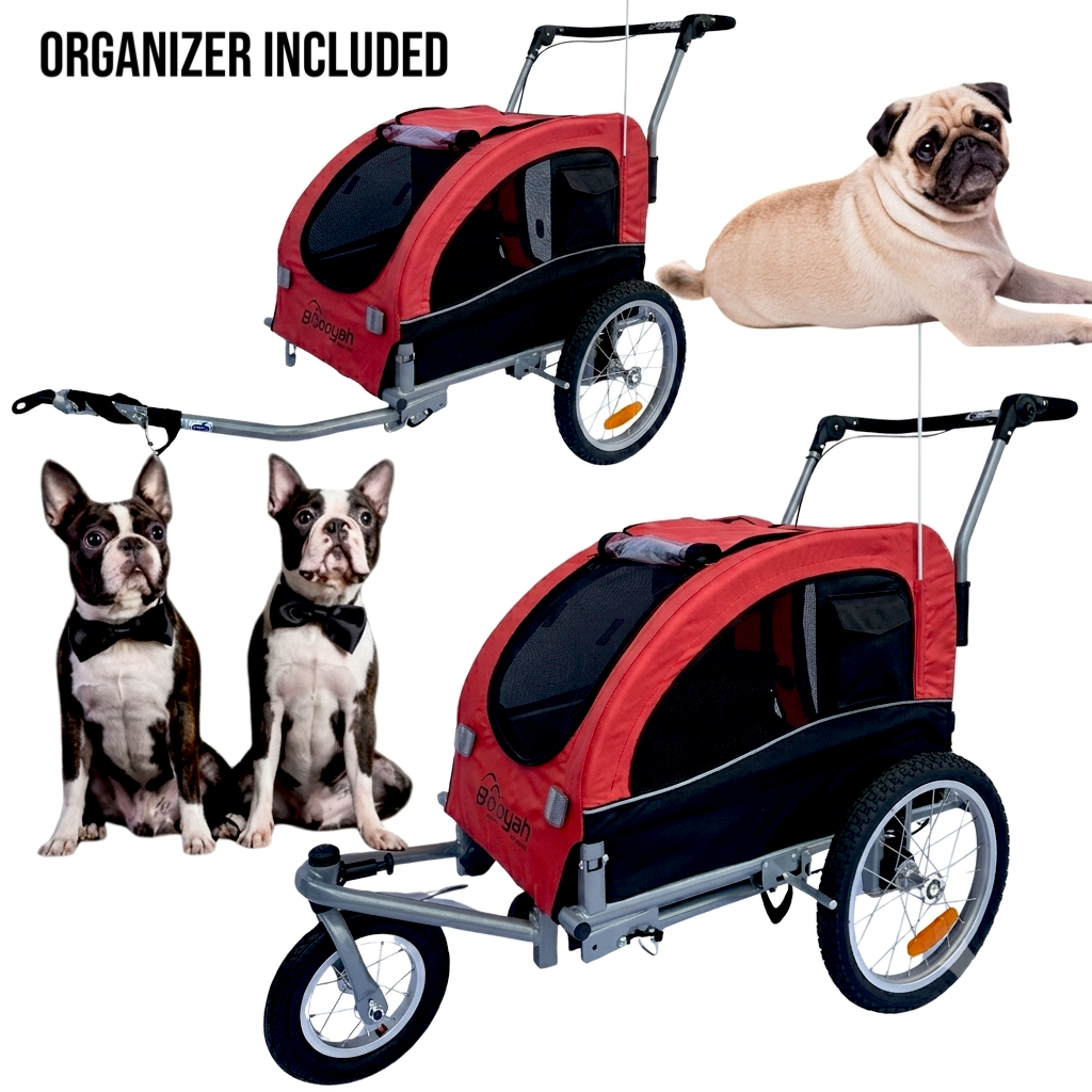 Booyah Medium Dog Stroller and Trailer Combo with Suspension