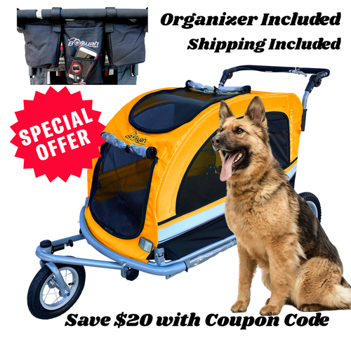 Extra Large Pet Dog Stroller and Bicycle Trailer with Suspension