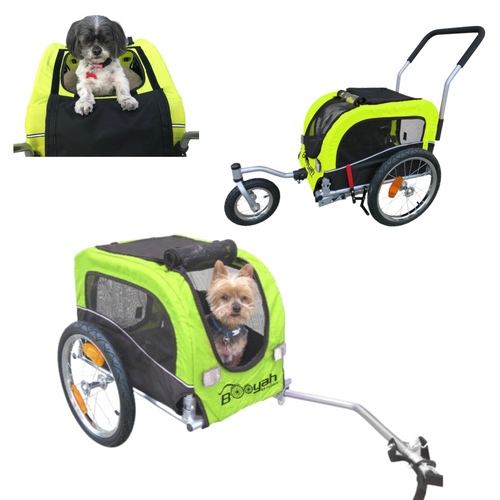 Booyah Small Pet Stroller and Trailer - Fluorescent Green