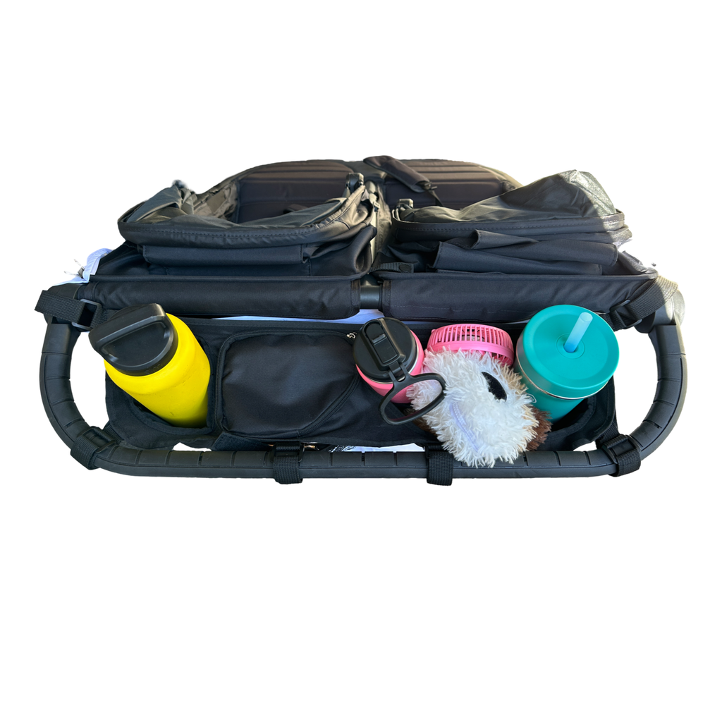 best double stroller organizer Split (bar in middle of handlebar) Double Stroller Cup Holder Organizer for Bob Duallie and Baby Jogger City Mini GT