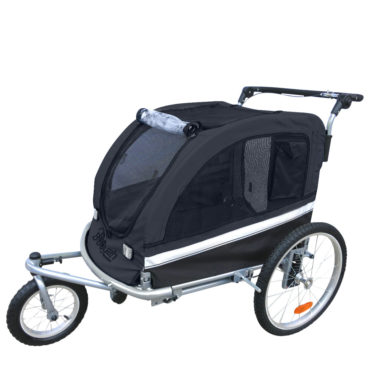 Large Pet Stroller and Trailer with Suspension - Black