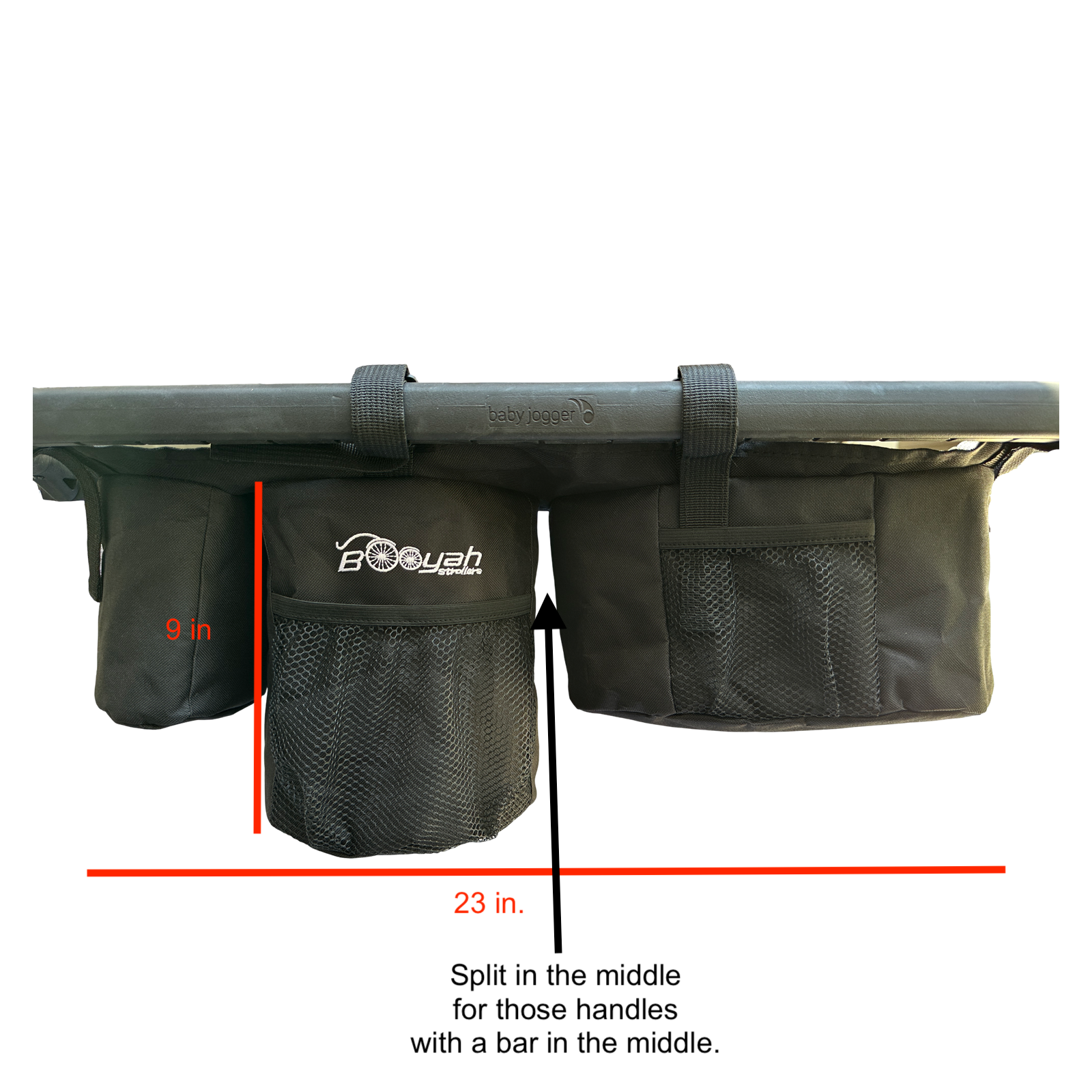 double stroller organizer bag Split (bar in middle of handlebar) Double Stroller Cup Holder Organizer for Bob Duallie and Baby Jogger City Mini GT
