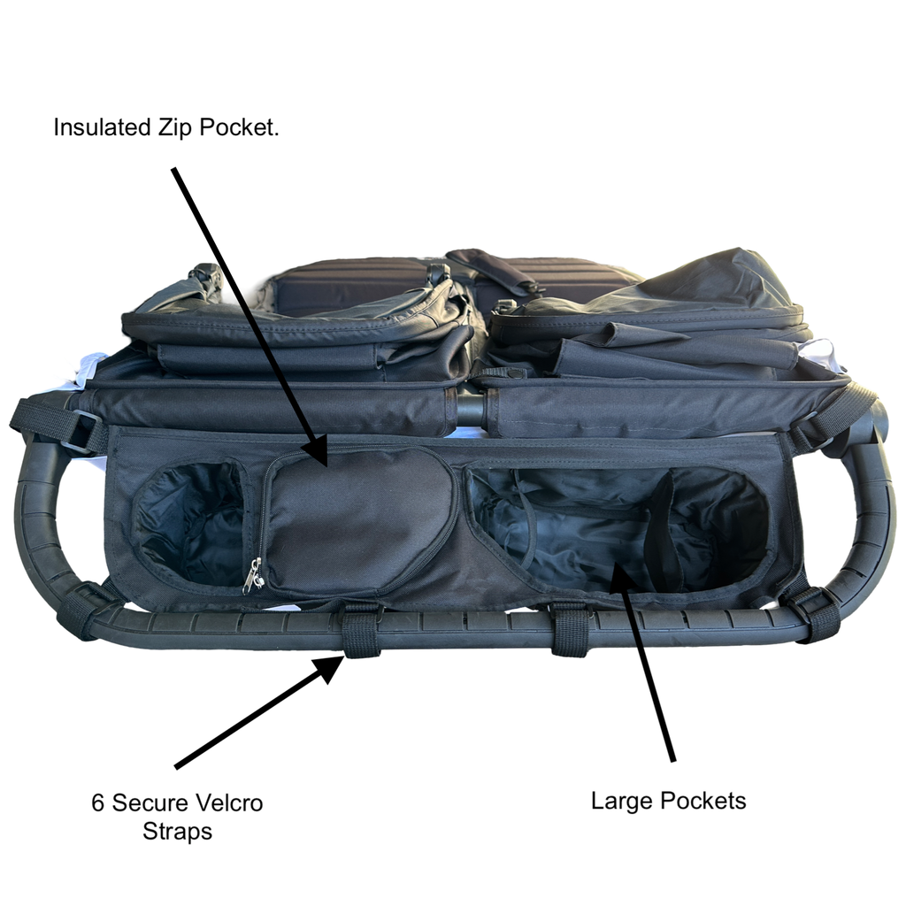 booyah double stroller organizer Split (bar in middle of handlebar) Double Stroller Cup Holder Organizer for Bob Duallie and Baby Jogger City Mini GT