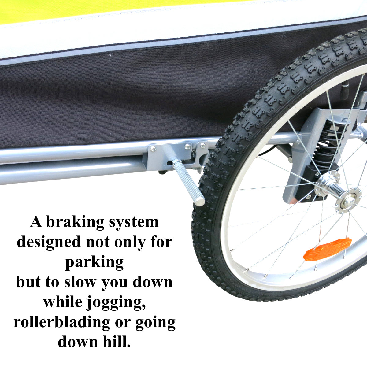 Booyah Medium Dog Stroller, Bike Trailer and Jogger Combo with Suspension - Florescent Green.