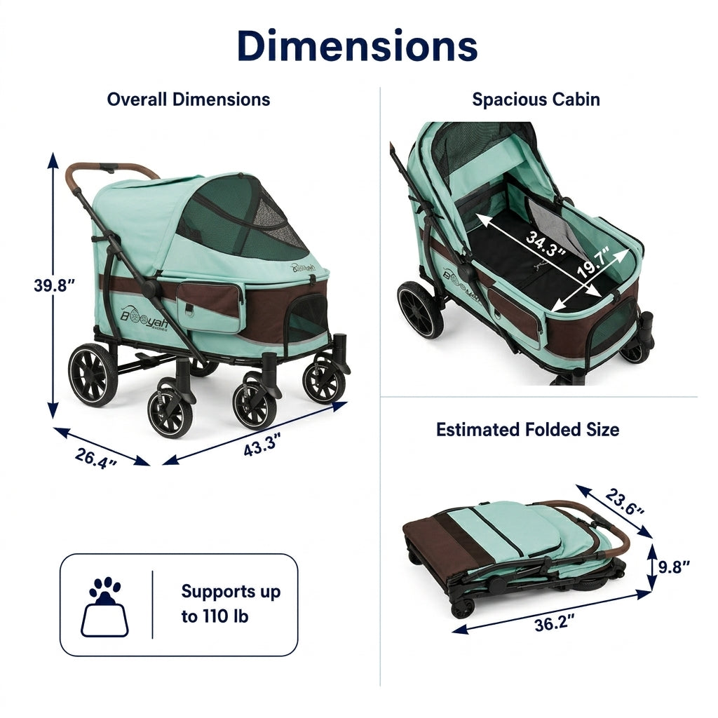 Large Pet Dog Stroller with walk up ramp and suspension.