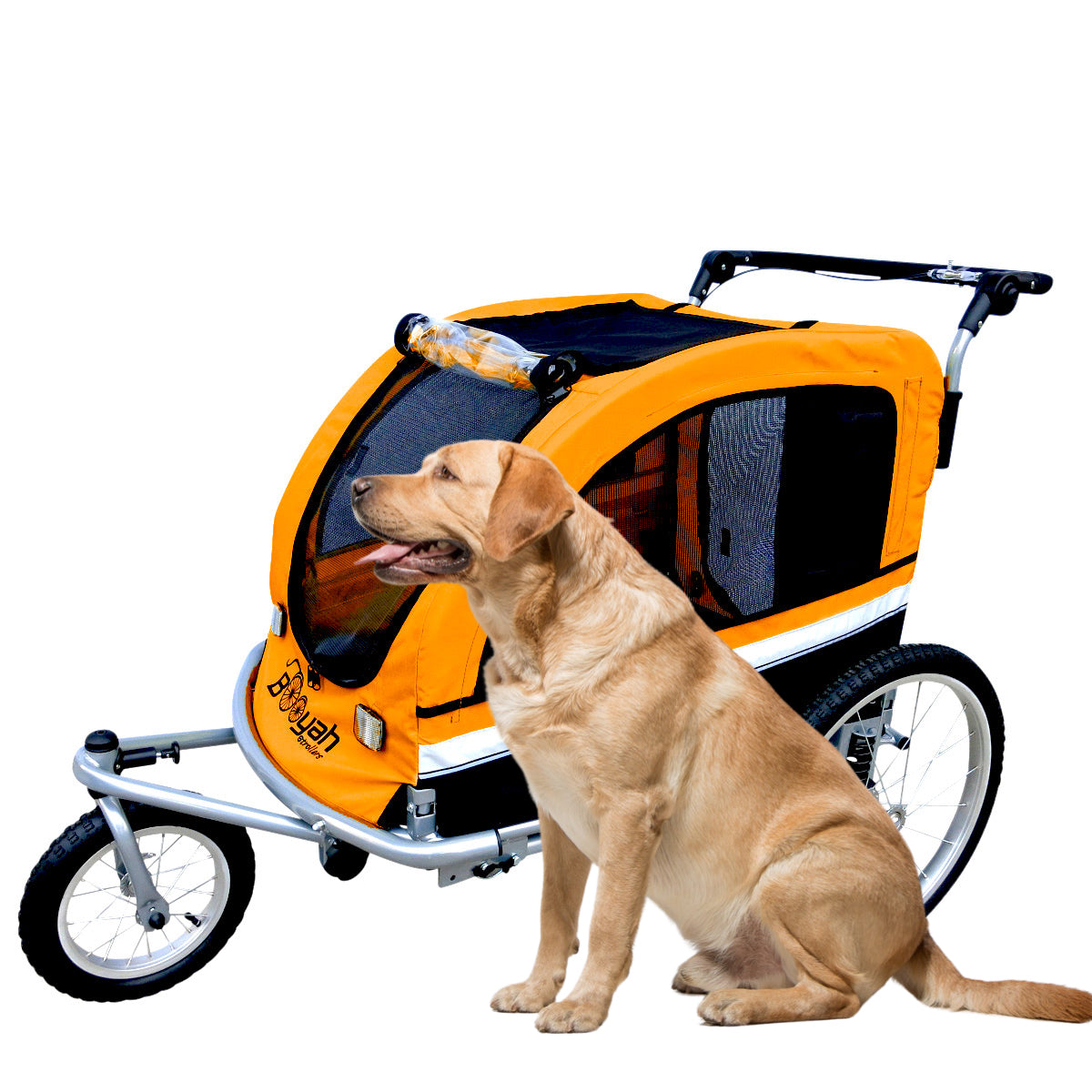 Large Pet Stroller, Bike Trailer and Jogger with Suspension - Orange