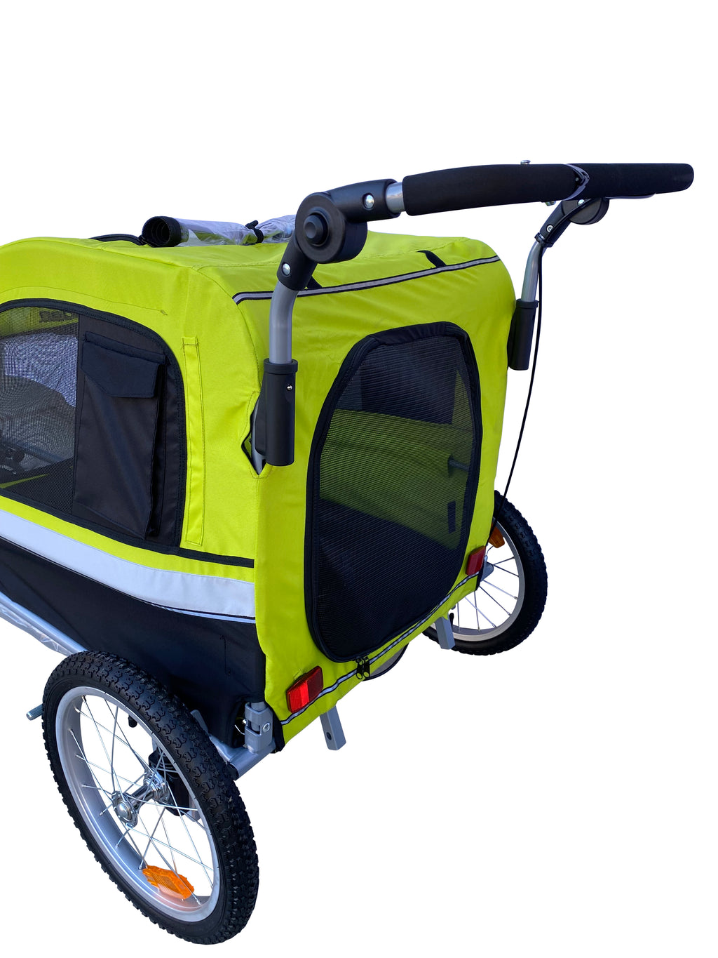 Extra Large Pet Dog Stroller and Bicycle Trailer with Suspension - Orange.