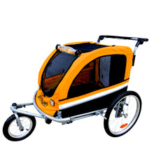 Large Pet Stroller and Trailer with Suspension - Orange