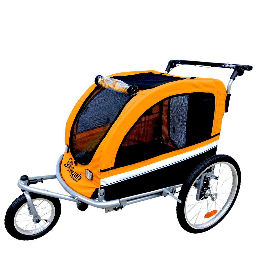 Large Pet Stroller and Trailer with Suspension - Orange