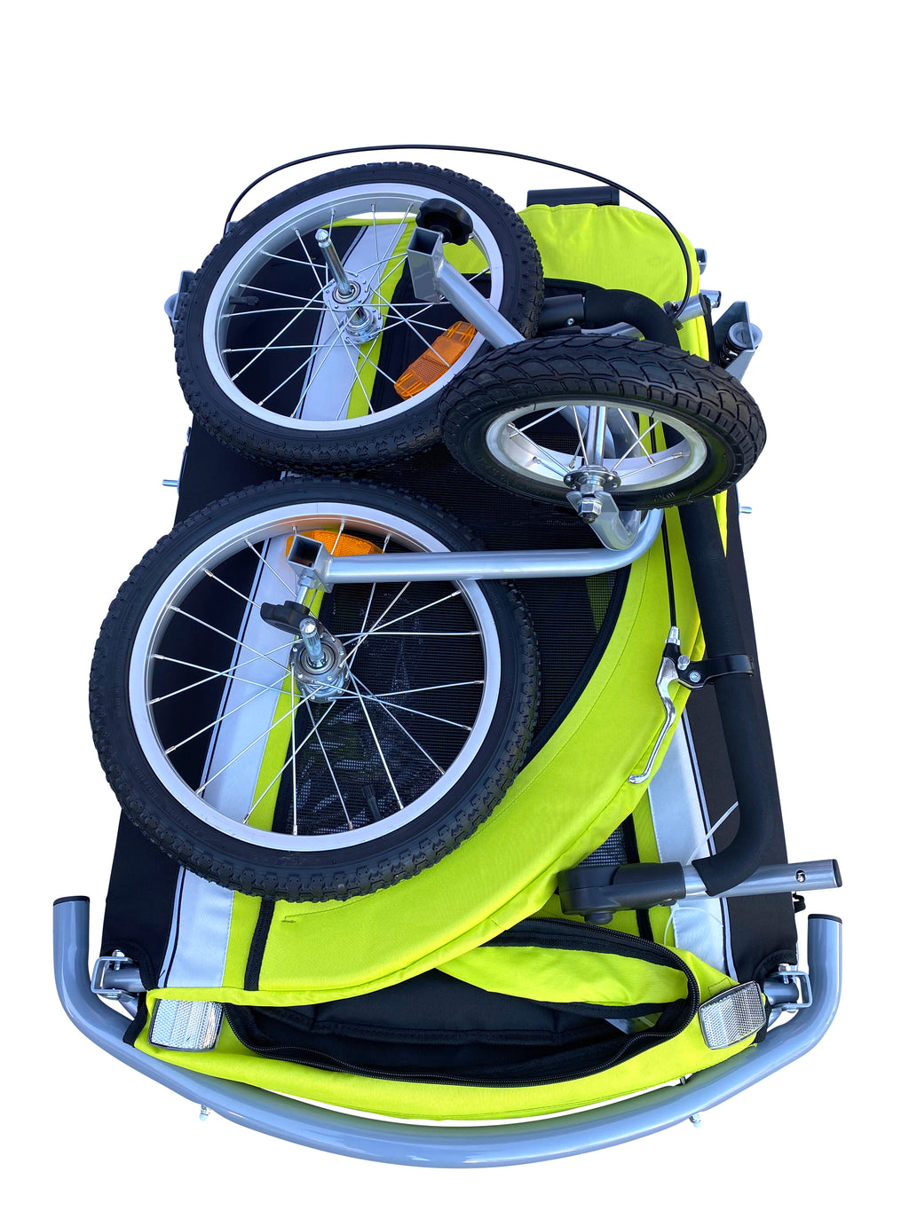 Extra Large Pet Dog Stroller and Bicycle Trailer with Suspension - Orange.