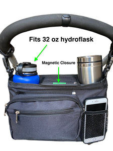 Booyah Stroller Detachable, Non Slip, Insulated Organizer Cup Holder fits Hydroflask.