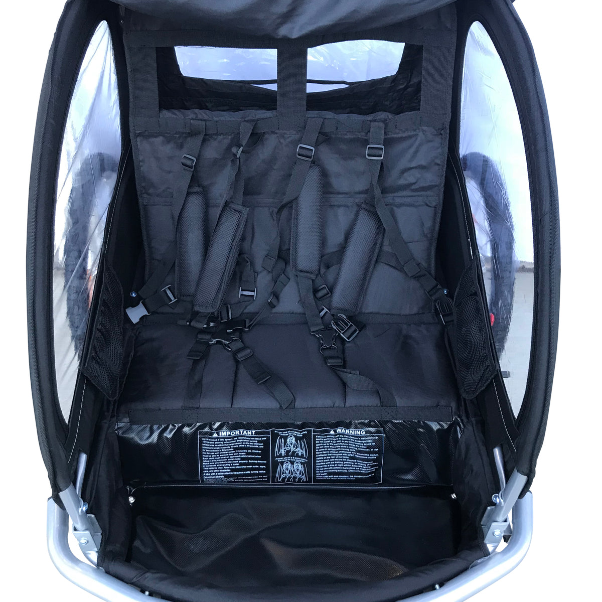 Booyah 3 in 1 Double Baby Bike Bicycle Trailer, Stroller and Jogger  – Red