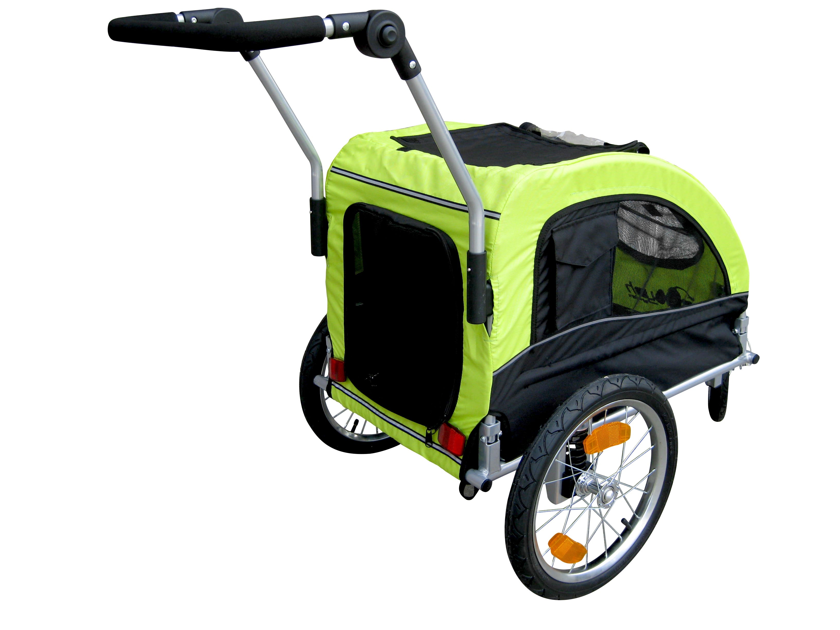 PRE SALE- Booyah Medium Dog Stroller and Trailer Combo with Suspension - Black