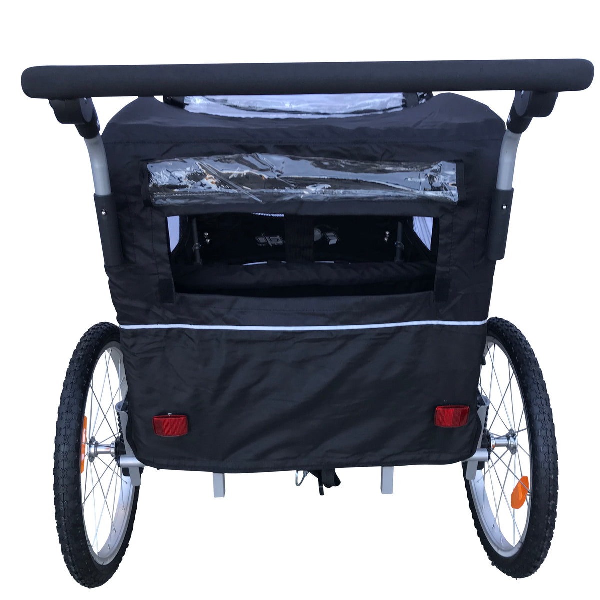 Booyah 3 in 1 Double Baby Bike Bicycle Trailer, Stroller and Jogger  – Red