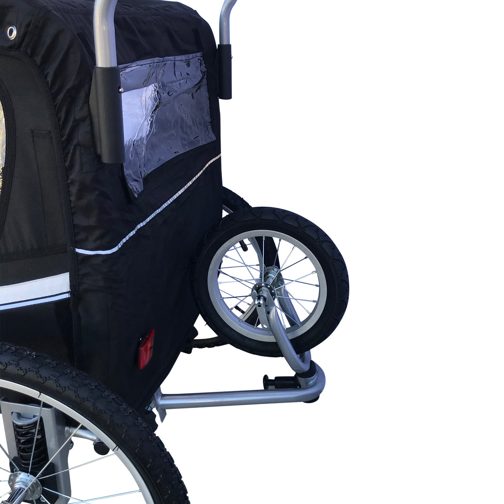 Booyah 3 in 1 Double Baby Bike Bicycle Trailer, Stroller and Jogger  – Red