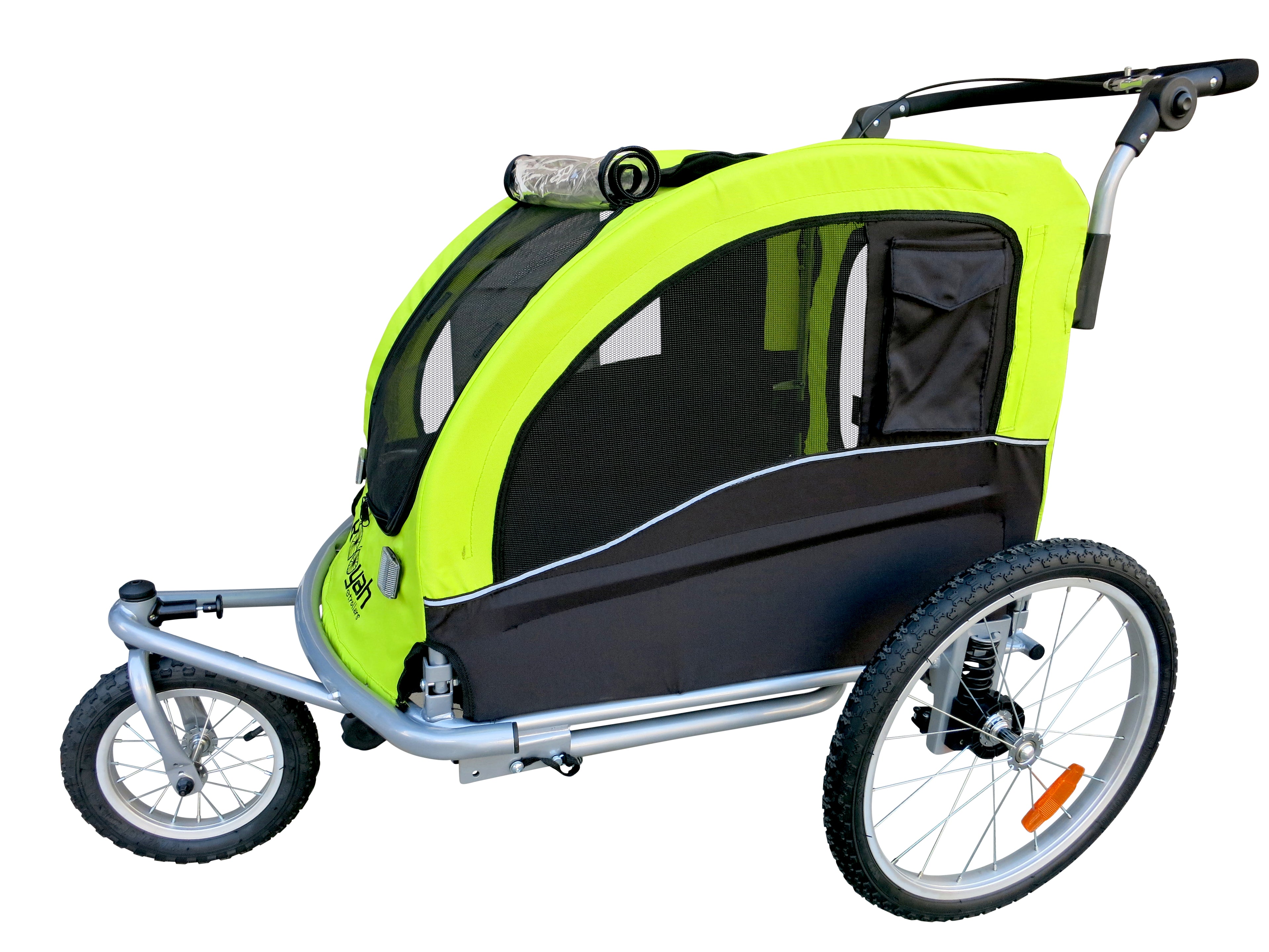 Large Pet Stroller, Bike Trailer and Jogger with Suspension - Orange