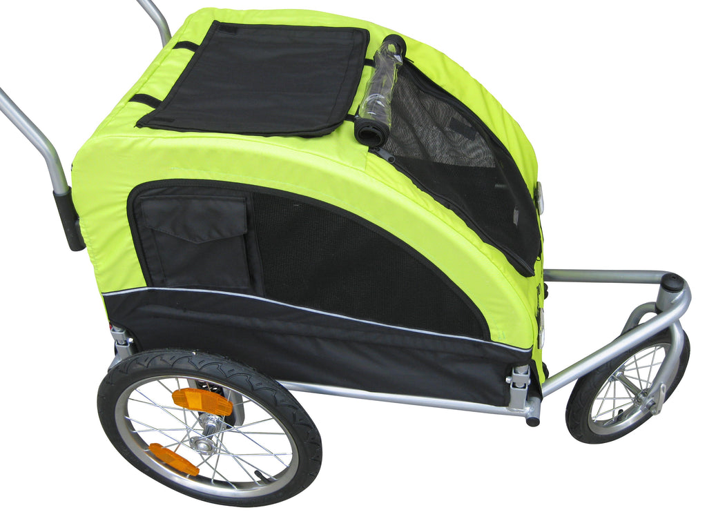 PRE SALE- Booyah Medium Dog Stroller and Trailer Combo with Suspension - Black